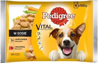 Obrázek produktu pro Pedigree Krmivo pro psy kuře a jehněčí maso 4 x 100 g