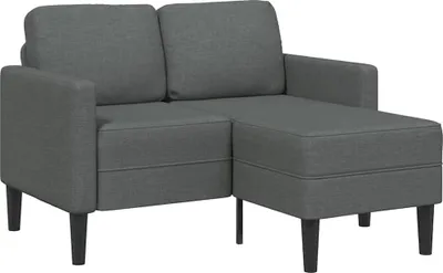 Image de Canapé 2 places avec méridienne en L Gris foncé 125 cm Tissu