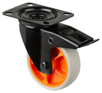 Obrázek produktu pro Lenkrolle D.100mm Trgf.100kg m.Festst.Gum.104x80mm hellgrau BS ROLLEN L820.B44.101.02
