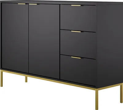 Zdjęcie produktu dla Komoda AUSTIN 150 czarna/złota