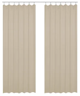 Verdunkelungsvorhang 2er Set 135x245 cm Polyester Sand