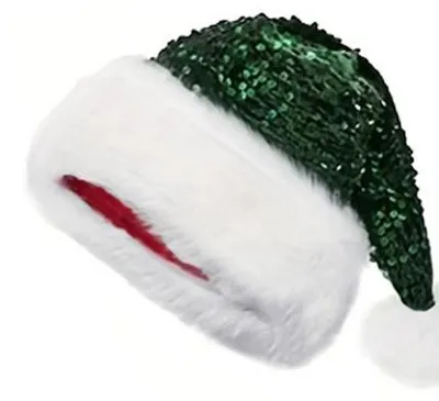 Immagine prodotto di Cappello natalizio glitterato per adulti, argento