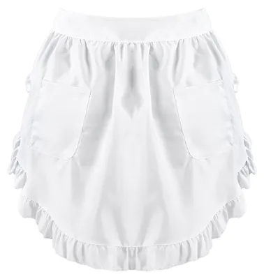 Halbschürze mit Rüschen, Damen, Weiß, 58x43 cm, Polyester