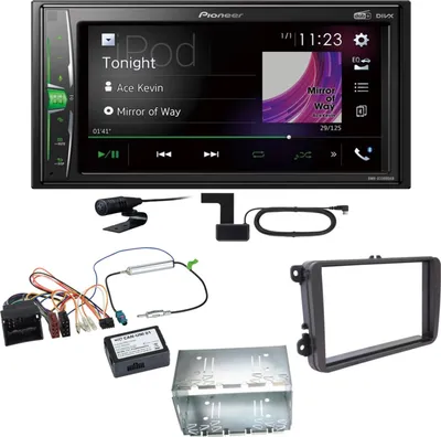 Produktbild von Pioneer DMH-A3300DAB Bluetooth USB DAB+ iPod Einbauset für T6 Sharan 2 Beetle