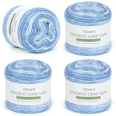 Produktbild von Farbverlaufsgarn zum Häkeln und Stricken, 4x100g, Baumwolle/Wolle/Acryl, Sternenhimmelstorte