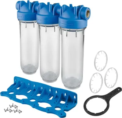 Produktbild von Dreifaches 3-Stufen-Filtergehäuse mit 1/2"-Anschluss