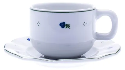 Produktbild von Tasse und Untertasse, Porzellan, blaue Blumen, 310 ml, G. Benedikt