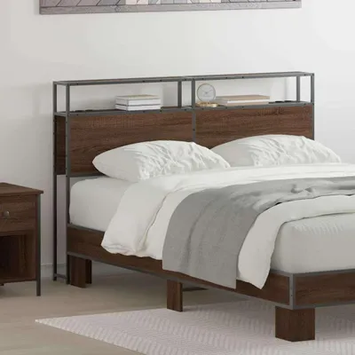 Produktbild von Stauraum-Kopfteil mit Kopfteil mit Speicher Braun Eiche 140 cm Holzwerkstoff, Kopfteile Design Möbel Neu