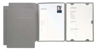 Produktbild von Bewerbungsset Select 3-teilig 3 Mappen grau Packung mit 20 Stück