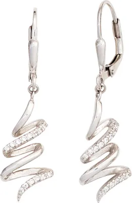 Produktbild von Boutons Ohrhänger Ohrringe Schlangen mit Zirkonia weiß 925 Silber Damen