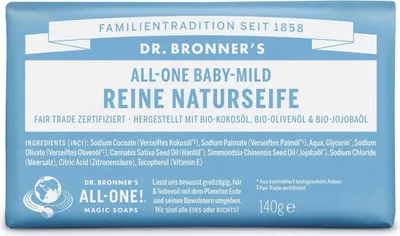 Image de Dr. Bronners, Bloc de savon BIO, 140 g