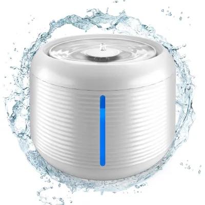 Produktbild von Veddelholzer 2,5 Liter stylischer automatischer Katzenbrunnen mit eingebauter LED- Anzeige- BPA frei-4 Fach Filter extrem leiser Trinkbrunnen
