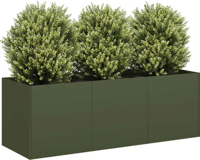Produktbild von Möbel Pflanzkübel Olivgrün 120x40x40 cm Kaltgewalzter Stahl - Beete 860678