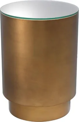 Produktbild von Casa Padrino Luxus Beistelltisch Antik Messingfarben Ø 40 x H. 56,5 cm - Runder Stahl Tisch mit Glasplatte - Wohnzimmer Möbel - Luxus Möbel