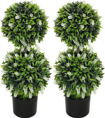 Produktbild von 2er-Set Künstliche Pflanzen, UV-beständige Kunstpflanze im Blumentopf, 70 cm Zimmerpflanze für Wohnzimmer, Garten