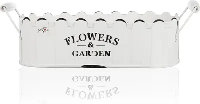 Produktbild von FLOWERS & GARDEN Jardiniere Blumenkasten mit Griffen 32cm weiß