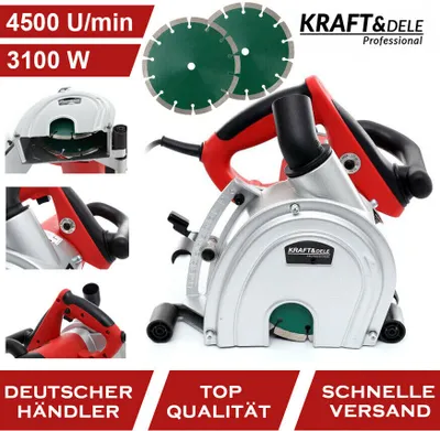 A collage of images showcasing a wall chaser tool and its accessories, with promotional text.