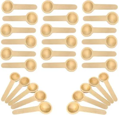 Produktbild von Unyqoos®️ Mini-Kräuterspoon 50 Stück - Ergonomisches Design - Hölzerne Mini-Kochlöffel - 75 mm - Ideal für Gewürze
