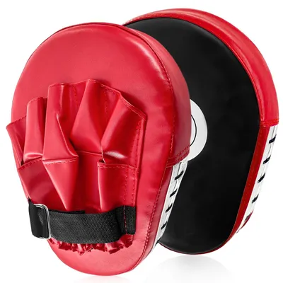 Immagine prodotto di Pads per allenamento - Set di 2 - Rosso e nero - Per kickboxing, boxe, Muay Thai, karate e taekwondo