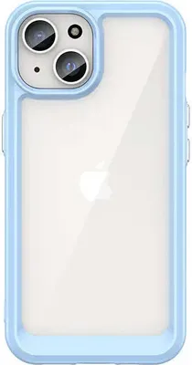 Zdjęcie produktu dla Wzmocnione etui z elastyczną ramką do iPhone 15 Plus Outer Space - niebieskie