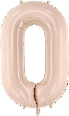 Immagine prodotto di Palloncino in foil numero "0", 72 cm, beige scuro