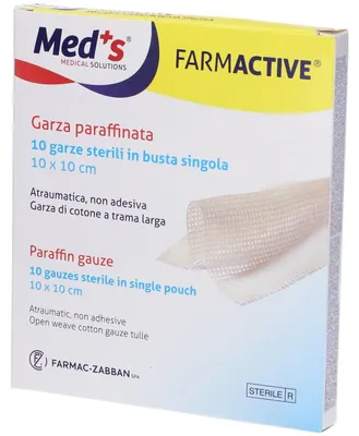 Immagine prodotto di Garza Farmactive Paraffinata 10X10Cm 10 Pezzi