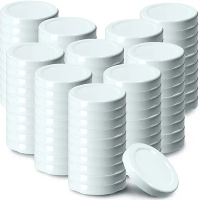 Immagine prodotto di Set di coperchi in metallo per conserve KADAX "Tranas", coperchi a vite per barattoli, bianco, 33 mm, 100 pezzi