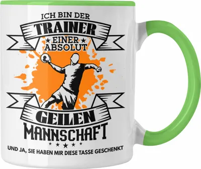 Produktbild von Trendation - Handball Trainer Tasse Geschenk von Mannschaft Lustiger Spruch (Grün)