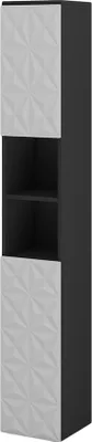 Produktbild von Badschrank Vicco Edge Schwarz 30 x 189.5 cm mit 2 Türen und 3 Fächer, Model 40302