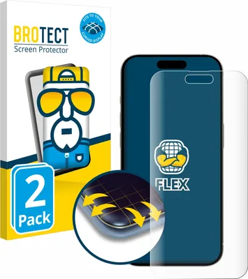 Produktbild von 2x BROTECT Fullscreen Schutzfolie für Apple iPhone 15 Pro Max Displayschutz Folie Fullcover Klar Transparent