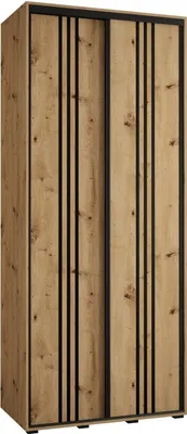 Produktbild von MEBLE KRYSPOL Cannes 6 Schrank mit 3 Schiebetüren - 205,2x190x45 cm - Schwarz Artisan Schwarz