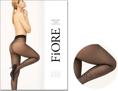Produktbild von Schwarze Damenstrumpfhose mit einem Herz auf der Wade 3 Black