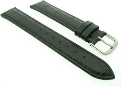 Produktbild von Rece Uhrenarmband Croco matt schwarz 22 mm XL