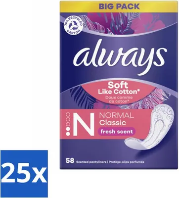 Produktbild von Always - Slipeinlagen - Normal - Frisch - Vorteilspackung - Vorteilspack - 25 Stücke