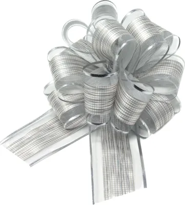 Produktbild von Oblique Unique Geschenkschleife Deko Schleife für Geschenke Tüten Zuckertüte Weihnachten Geschenkdeko - silber