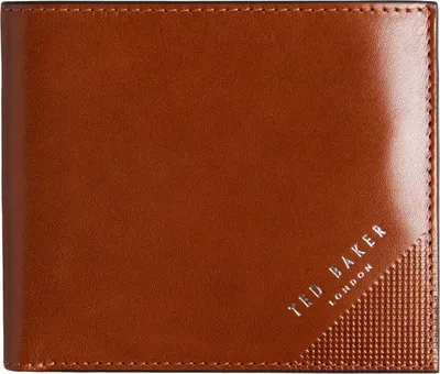 Produktbild von Ted Baker Leder Geldbörse Embossed Corner Leather Bifold Coin Wallet Tan hellbraun