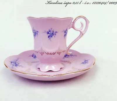 Zdjęcie produktu dla Leander Carolina, filiżanka do kawy ze spodkiem, różowa porcelana