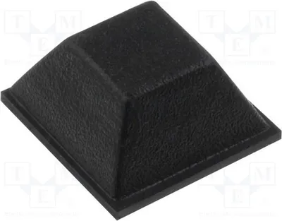 Obrázok produktu pre 10 kusov samolepiacich podpierok na nohy: B: 7 mm, čierna farba; C: 6 mm; nožičky: guma; A: 12,7 mm