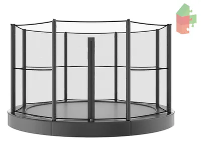 Productafbeelding van Trampoline AKROBAT ORBIT FLAT 244 (8ft) Antraciet inclusief veiligheidsnet