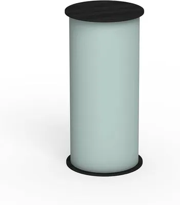 Produktbild von Lamellen Counter | ? Lamellentheke | ? Messetheke | ? Promotiontheke | ? Verkaufstheke von (Schwarz, Rund)