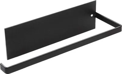 Image de Porte-rouleau de cuisine mural noir - rangement pour papier de cuisine et serviettes - autocollant - porte-rouleau de cuisine suspendu de 25 cm