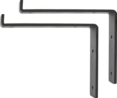 Produktbild von Natural Goods Berlin Regalhalter NEUKÖLLN, Regalhalterung, Regalträger, Wandregal, Wandkonsole, Schwarz, 200 mm, 2 Stück