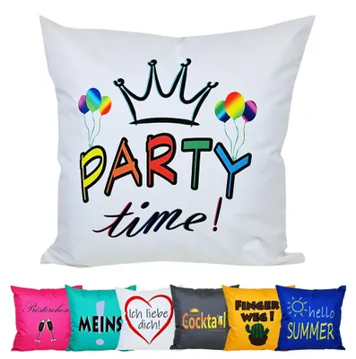 Produktbild von JACK 50x50cm Motiv Outdoor Lounge Kissen Dekokissen inkl. XXL-Füllung Wasserabweisend Sitzkissen Garten Stuhl Lotus Effekt lustig, Farbe:Party