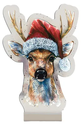 Productafbeelding van Clayre & Eef Kerstverlichting, spiegel, herten, bruin, kunststof, 16x5x25 cm