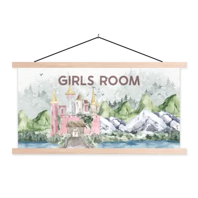 Produktbild von MuchoWow® Textilposter Zitate - Mädchenzimmer - Mädchen - Sprichwörter - Kinder - Baby - Mädchen 120x60 cm mit holzfarbenen Rahmen - Klemmleiste