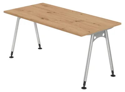 Zdjęcie produktu dla Biurko bümö seria A – wymiary: 160 x 80 cm, wykończenie: dąb sękaty
