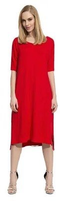Produktbild von Damen Kleid Asymmetrisch mit Schlitzen; Rot S