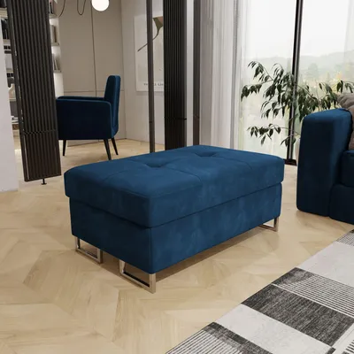 Produktbild von Masseno Polsterhocker BARLET Pouf Blau 100x60 cm