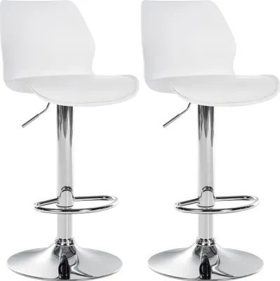 Productafbeelding van Set van 2 barkrukken Gilbert, kunststof (kleur: wit)