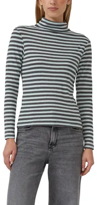 Produktbild von s.Oliver Damen T-Shirt – Langarm, Rollkragen, gestreift, Slim Fit